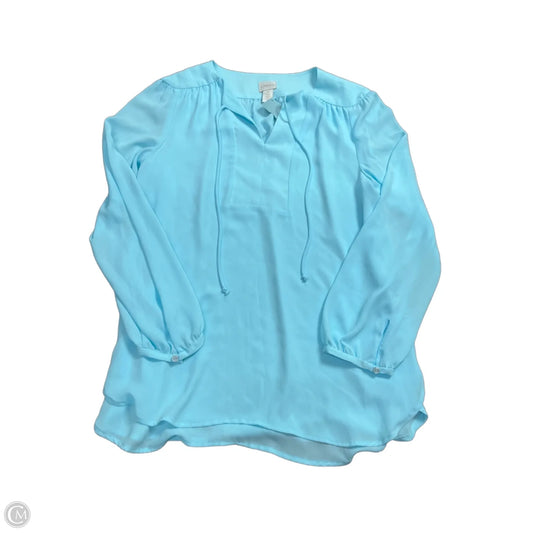 Blouse Long Sleeve By Chicos In Blue, Size: M