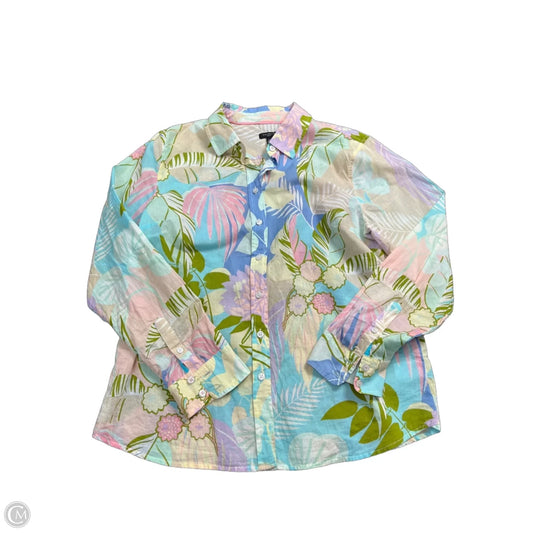 Blouse Long Sleeve By Talbots In Multi-colored, Size: Mp