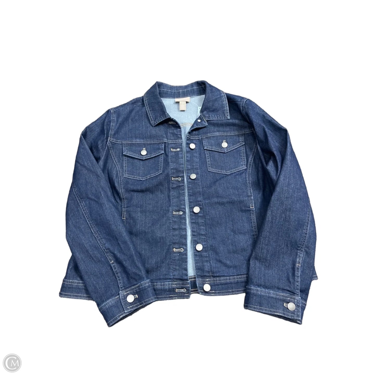 Jacket Denim By Chicos In Blue Denim, Size: L