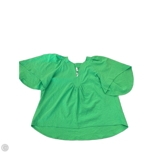 Blouse Short Sleeve By Glam In Green, Size: L