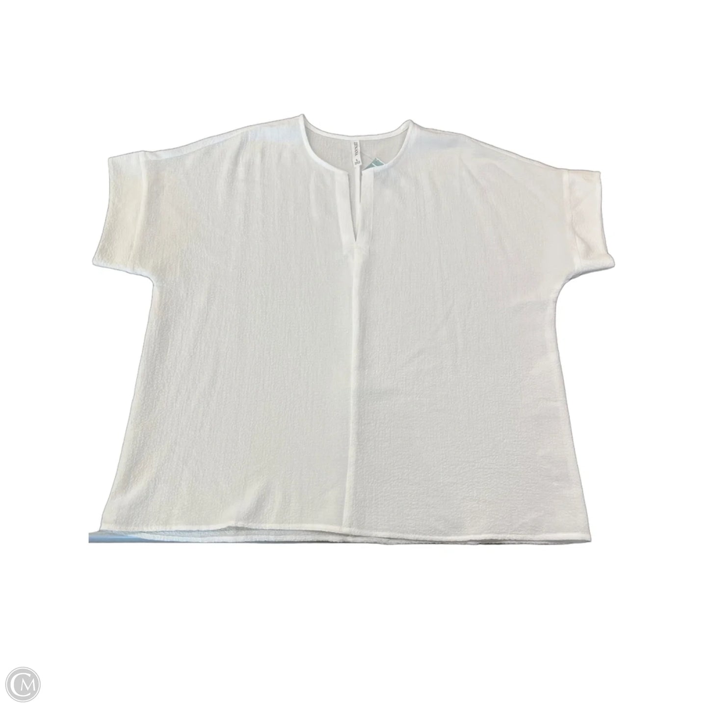 Blouse Short Sleeve By Zenana In White, Size: L