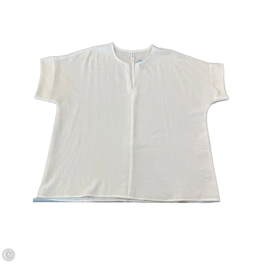 Blouse Short Sleeve By Zenana In White, Size: L