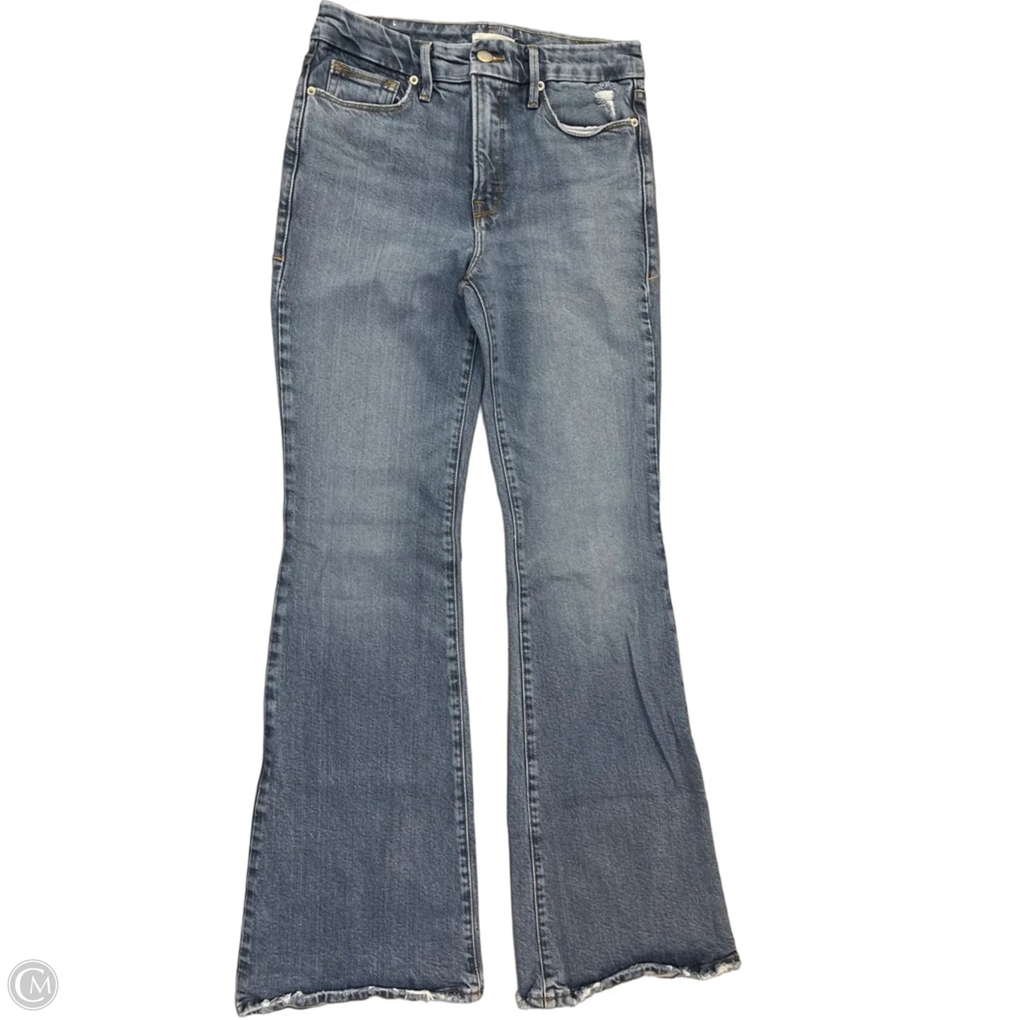 Jeans Flared By Good American In Blue Denim, Size: 4