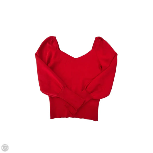 Top Long Sleeve By Anthropologie In Red, Size: Xs