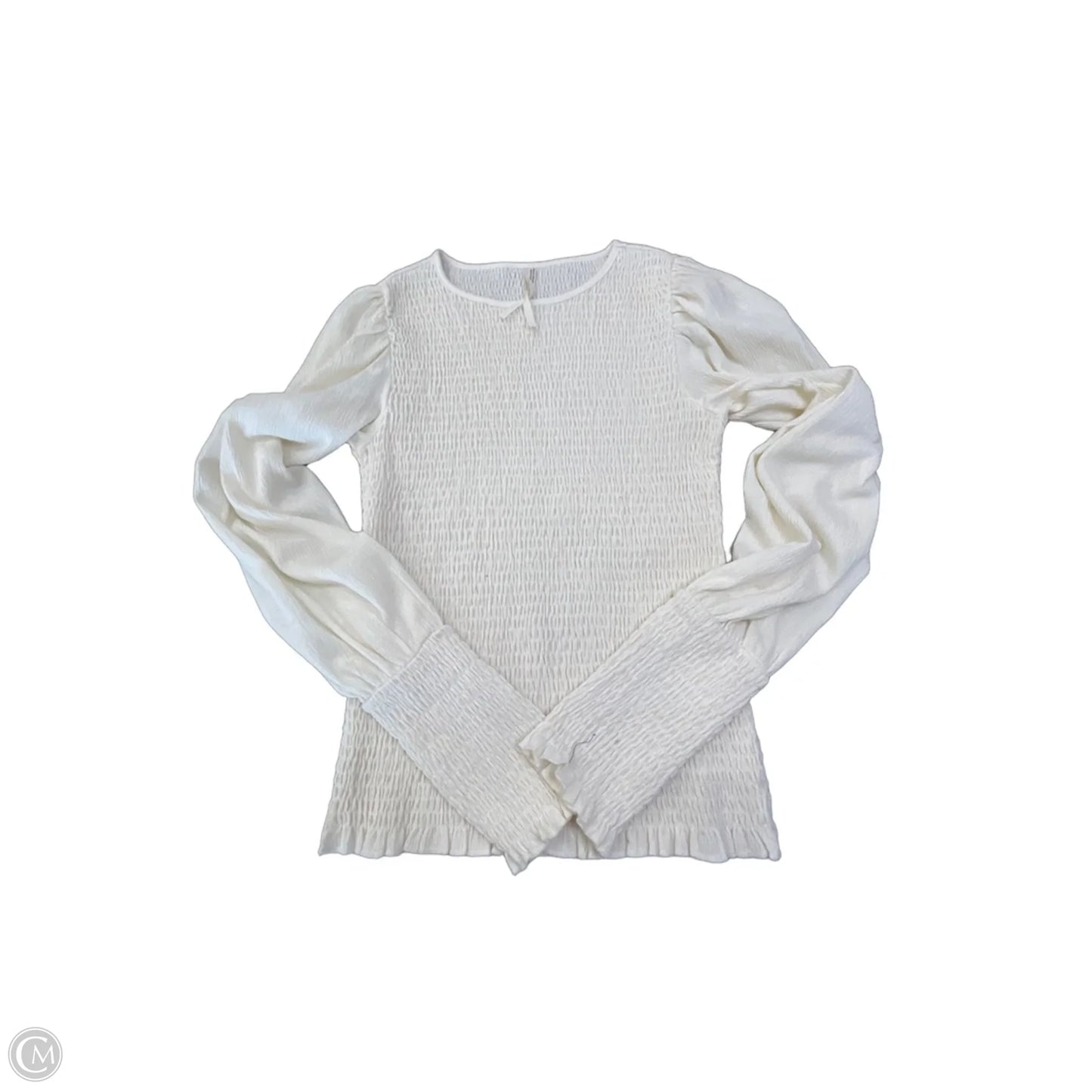 Blouse Long Sleeve By Anthropologie In White, Size: S