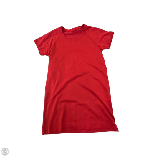 Athletic Top Short Sleeve By Lululemon In Red, Size: S