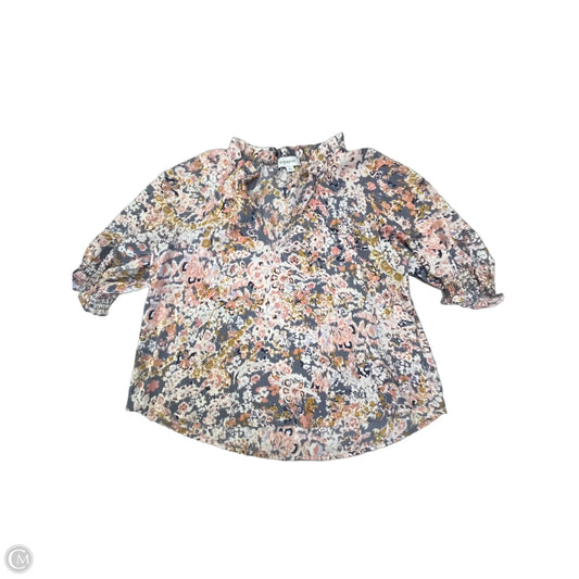 Blouse Short Sleeve By Evereve In Grey, Size: S
