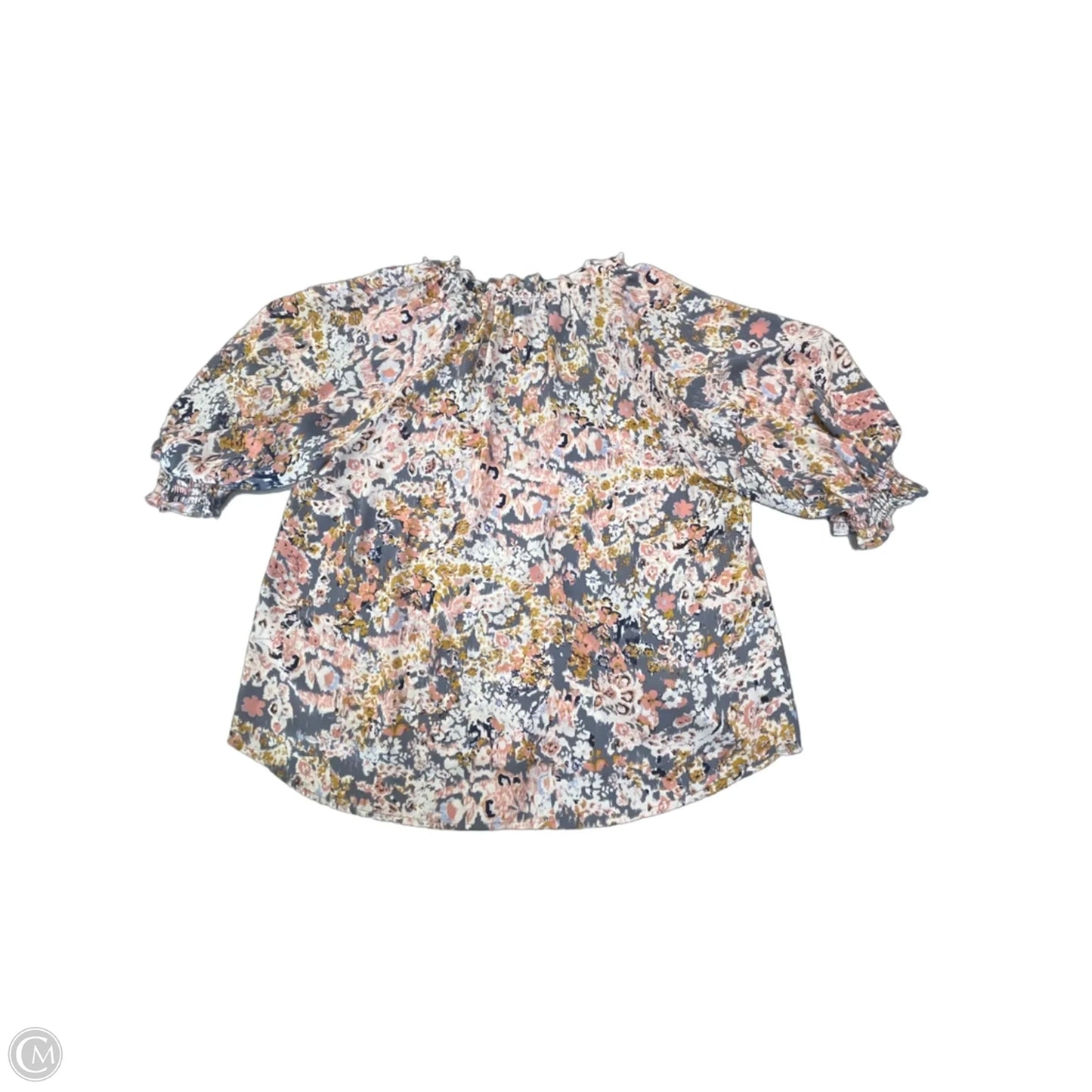 Blouse Short Sleeve By Evereve In Grey, Size: S