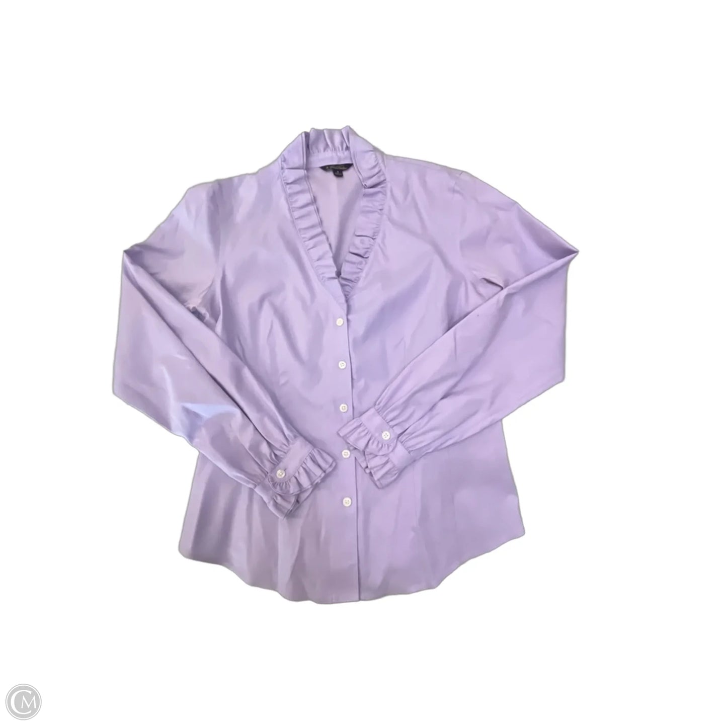Blouse Long Sleeve By Brooks Brothers In Purple, Size: M
