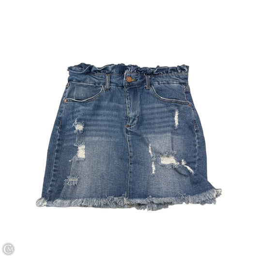 Skirt Mini & Short By Black Label In Blue Denim, Size: M
