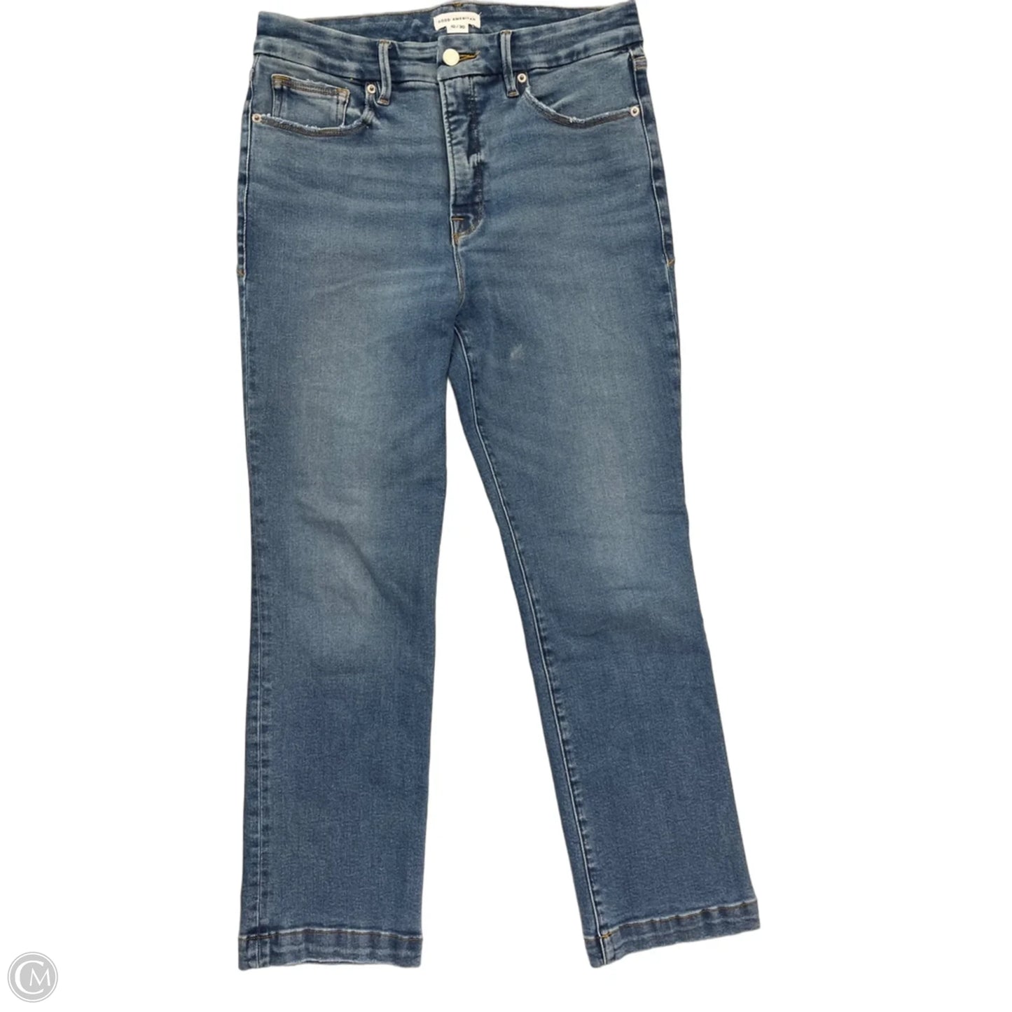 Jeans Straight By Good American In Blue Denim, Size: 10