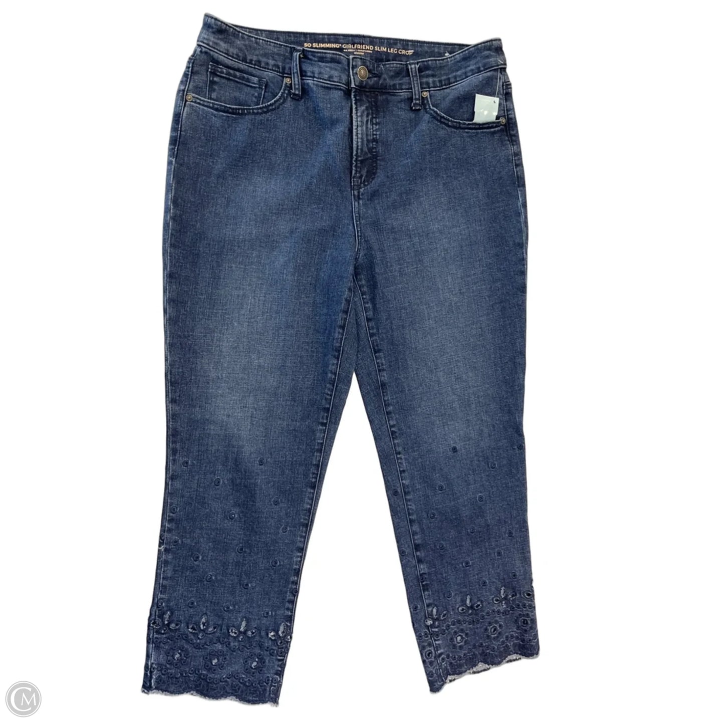 Jeans Cropped By Chicos In Blue Denim, Size: 8