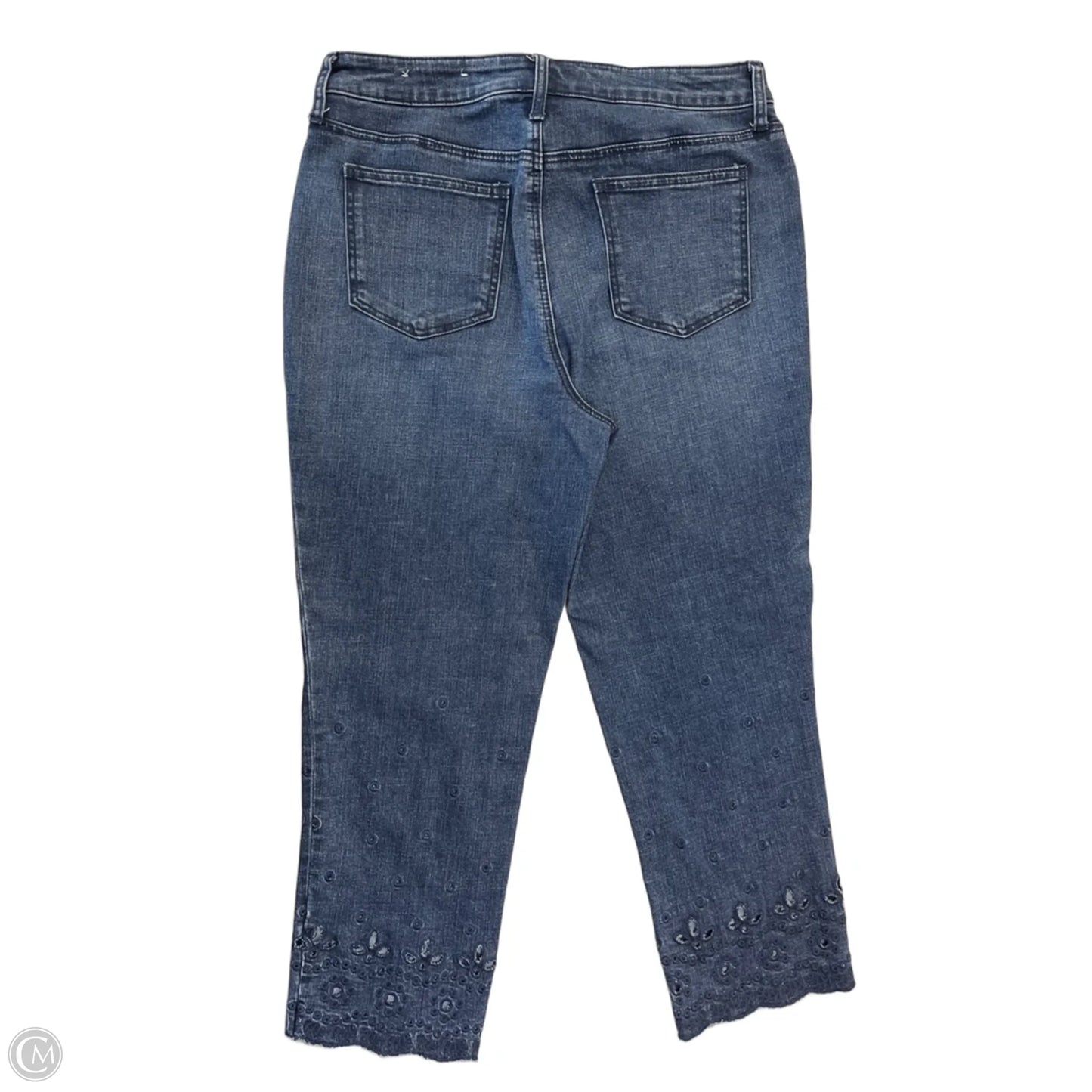 Jeans Cropped By Chicos In Blue Denim, Size: 8
