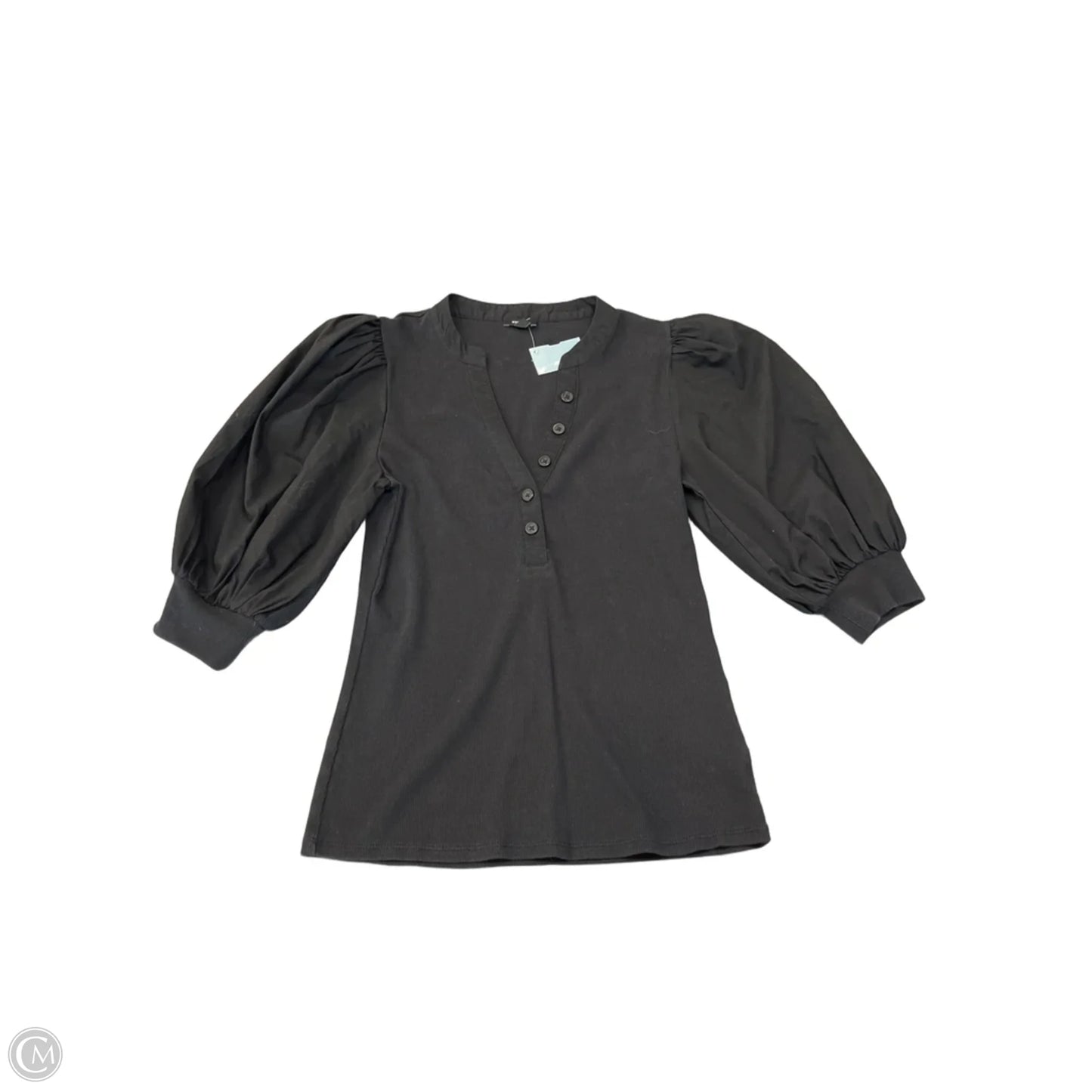 Blouse Short Sleeve By Express In Black, Size: S