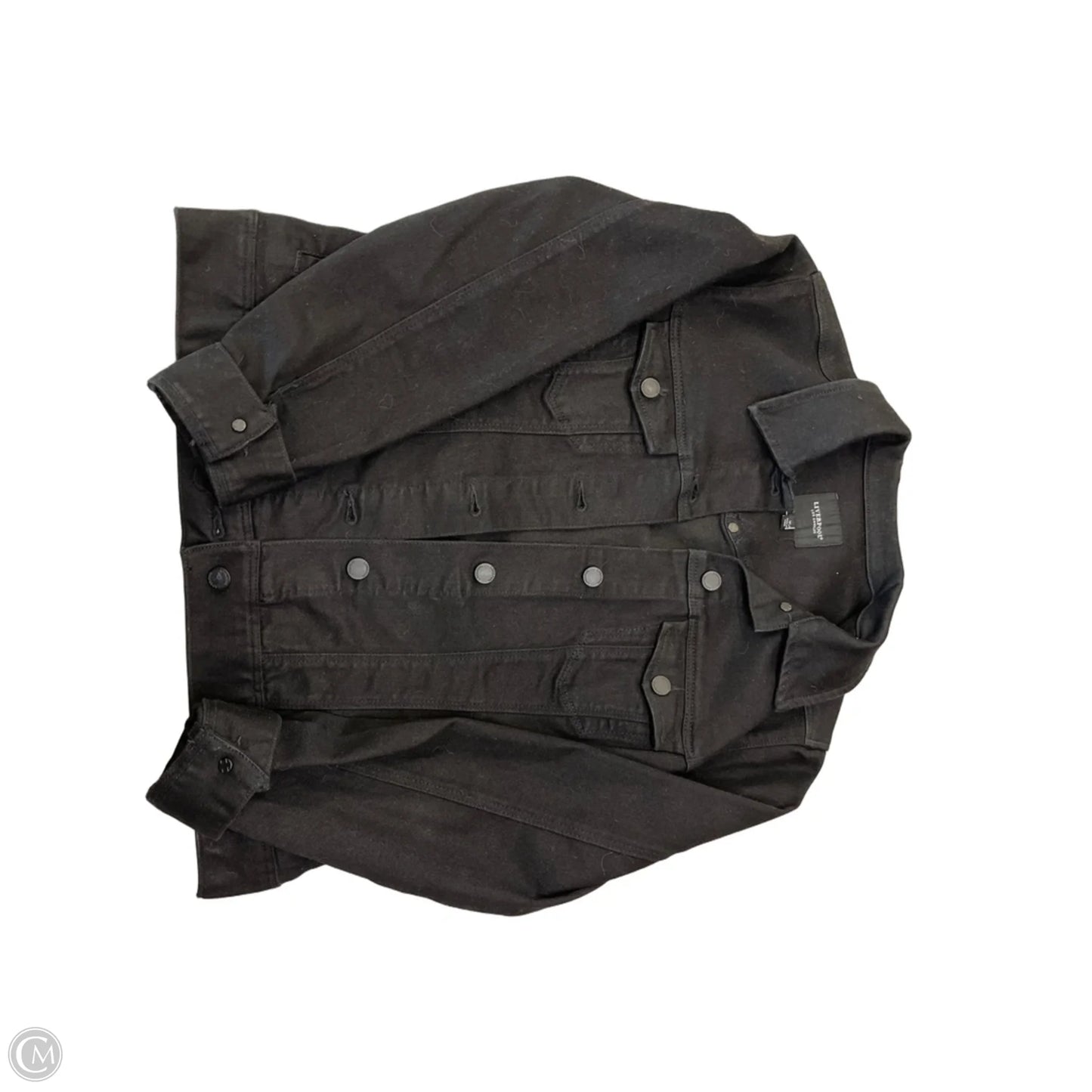 Jacket Denim By Liverpool In Black Denim, Size: M