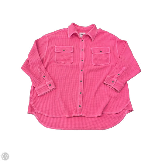 Top Long Sleeve By Aerie In Pink, Size: L