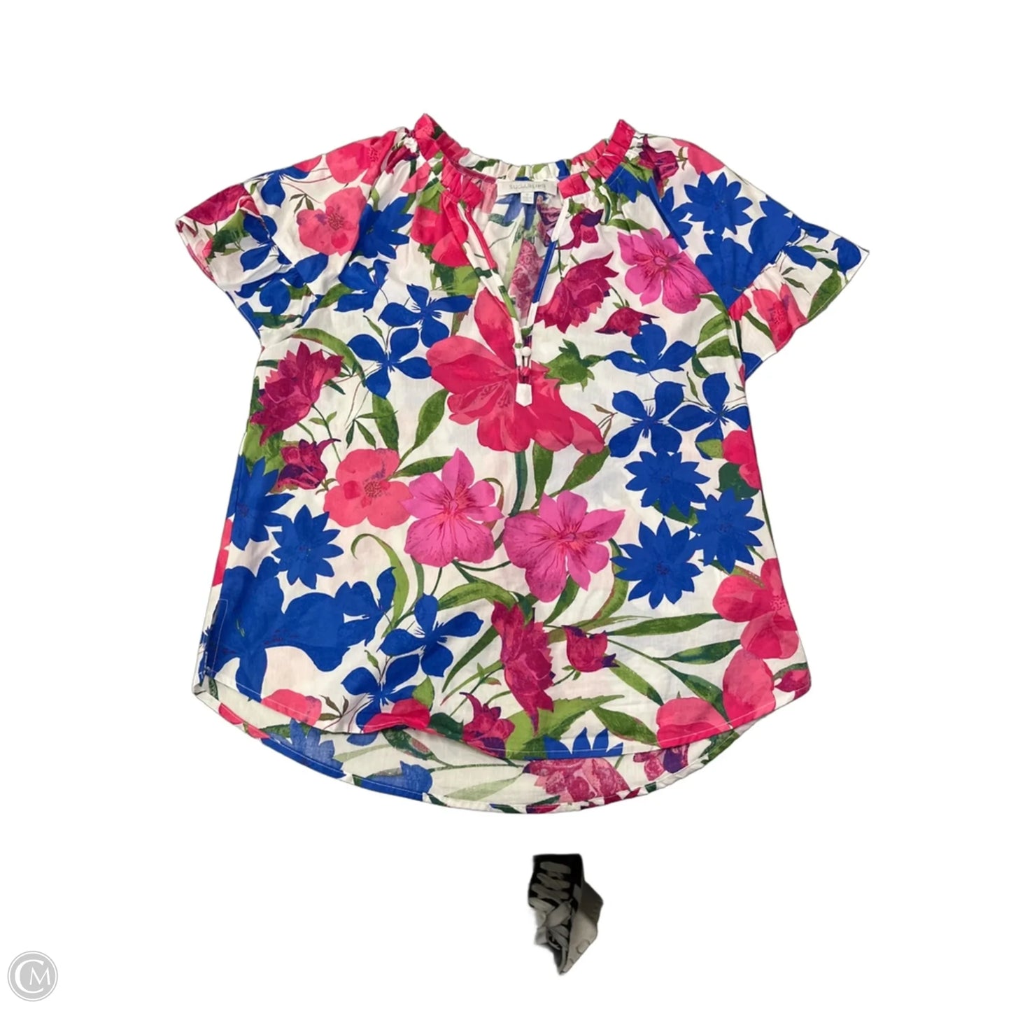 Blouse Short Sleeve By Sugar Lips In Floral Print, Size: M