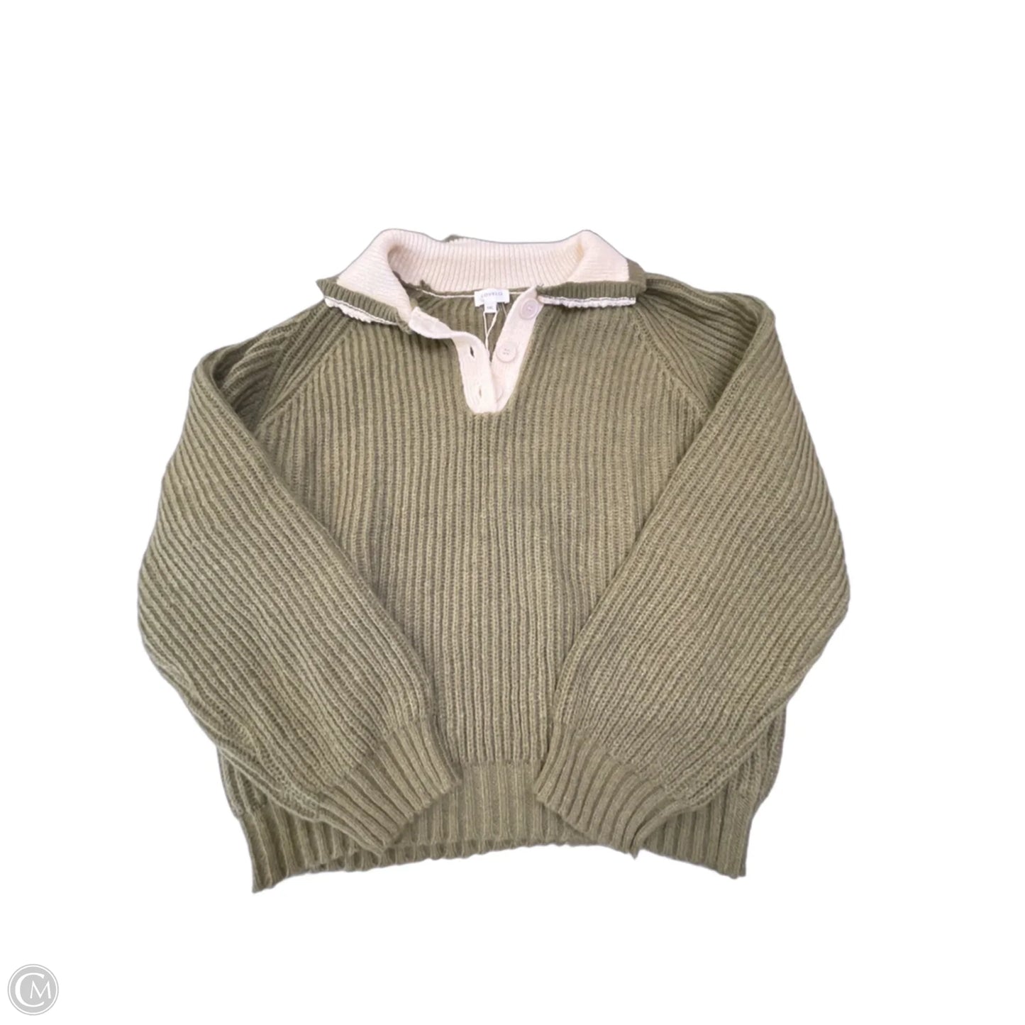 Sweater By Clothes Mentor In Green & White, Size: Xl