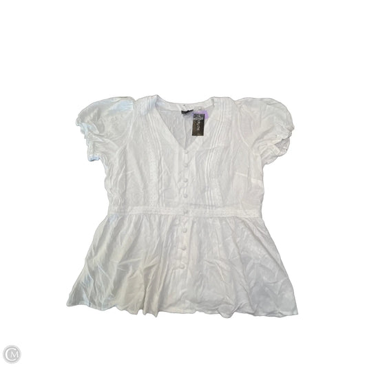 Blouse Short Sleeve By City Chic In White, Size: S
