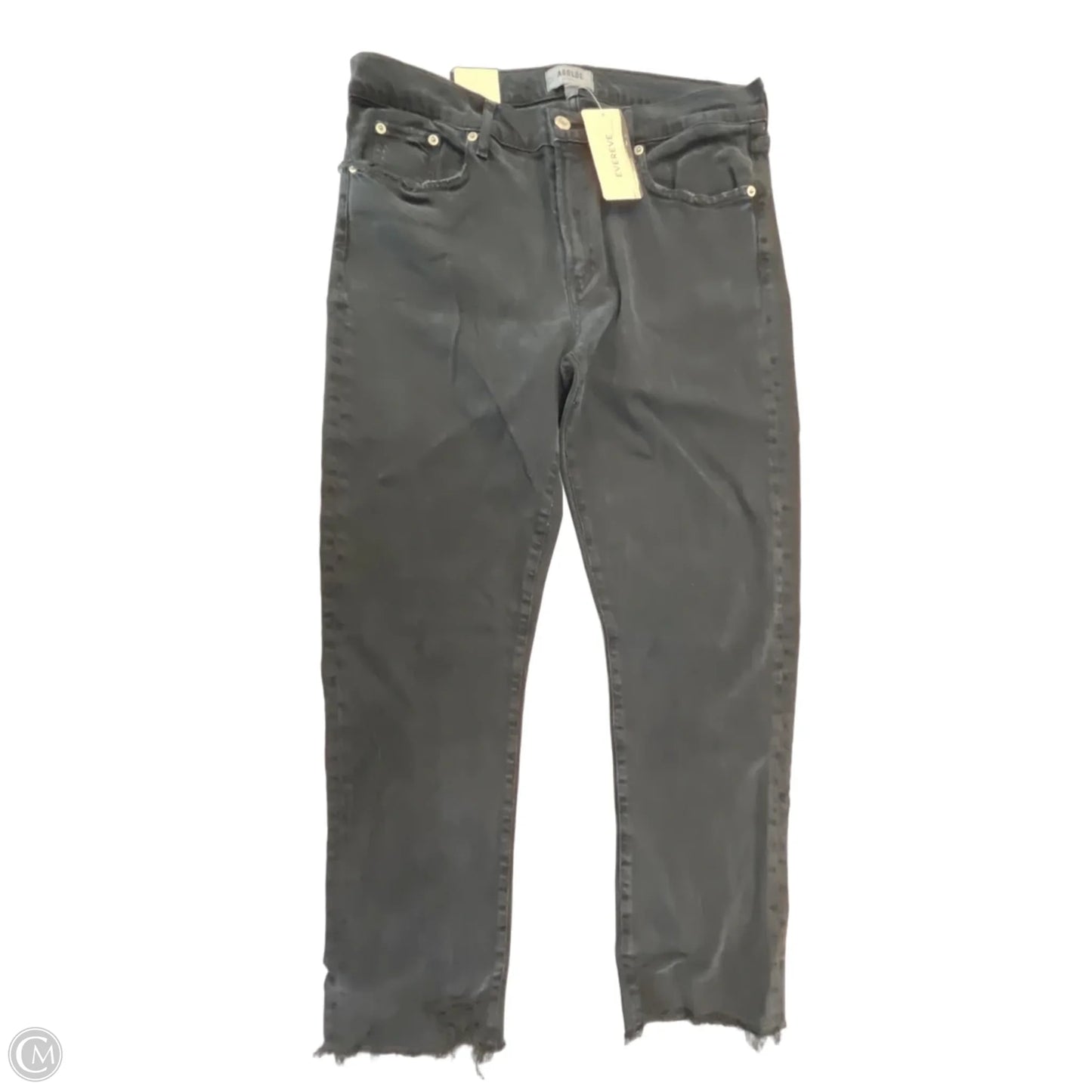 Jeans Straight By Agolde In Black Denim, Size: 14