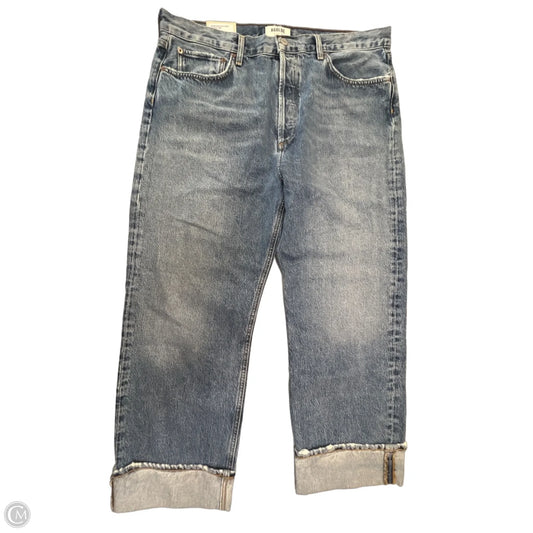 Jeans Wide Leg By Agolde In Blue Denim, Size: 12