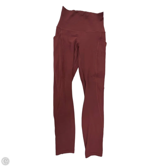 Athletic Leggings By Lululemon In Maroon, Size: Xs