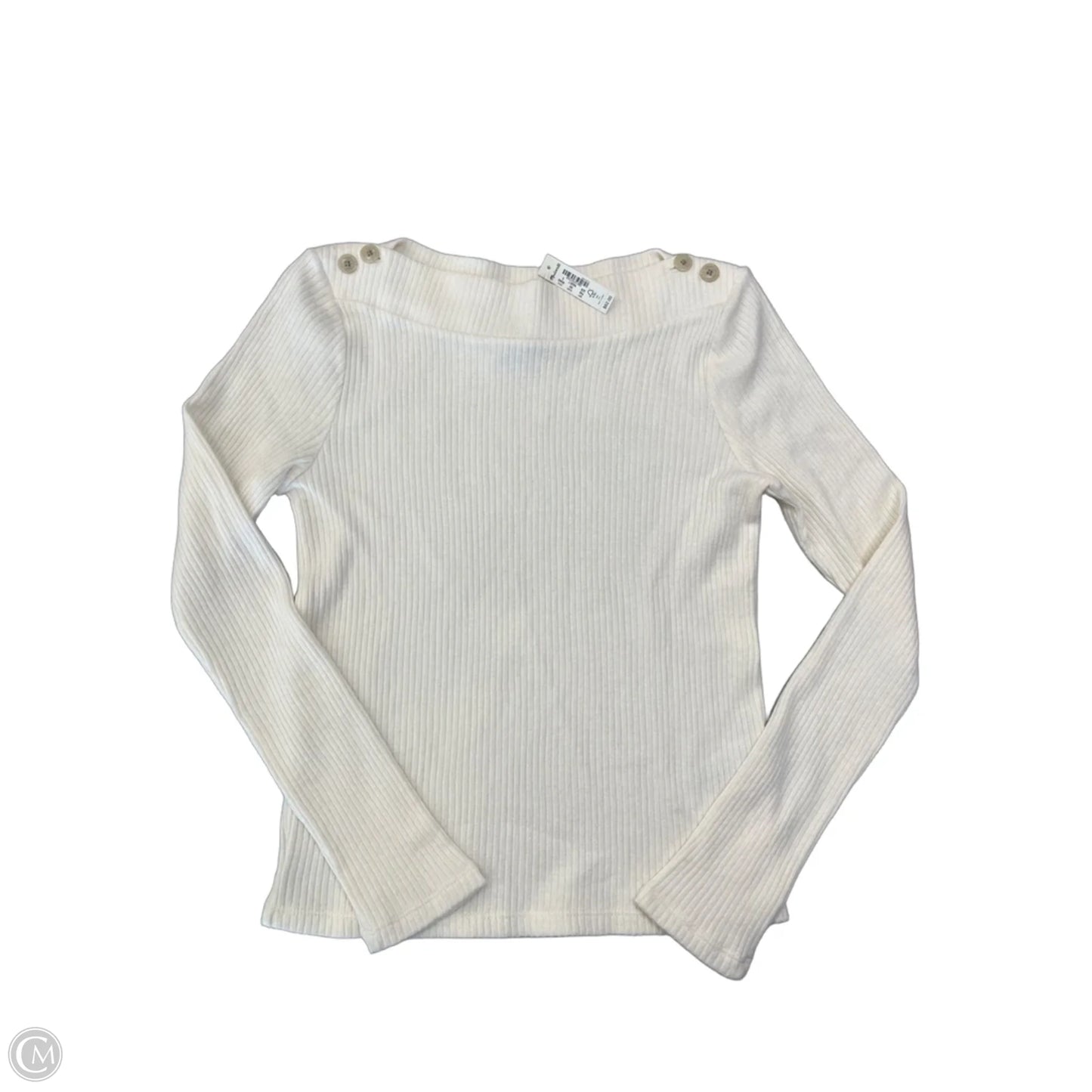 Top Long Sleeve By Madewell In White, Size: S