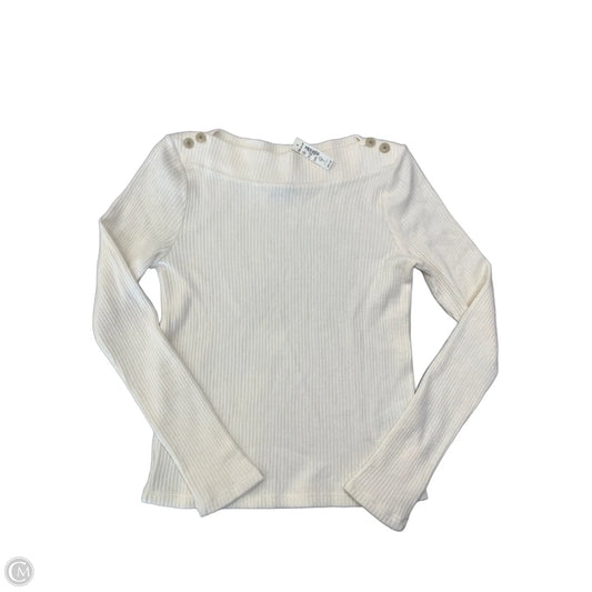 Top Long Sleeve By Madewell In White, Size: S