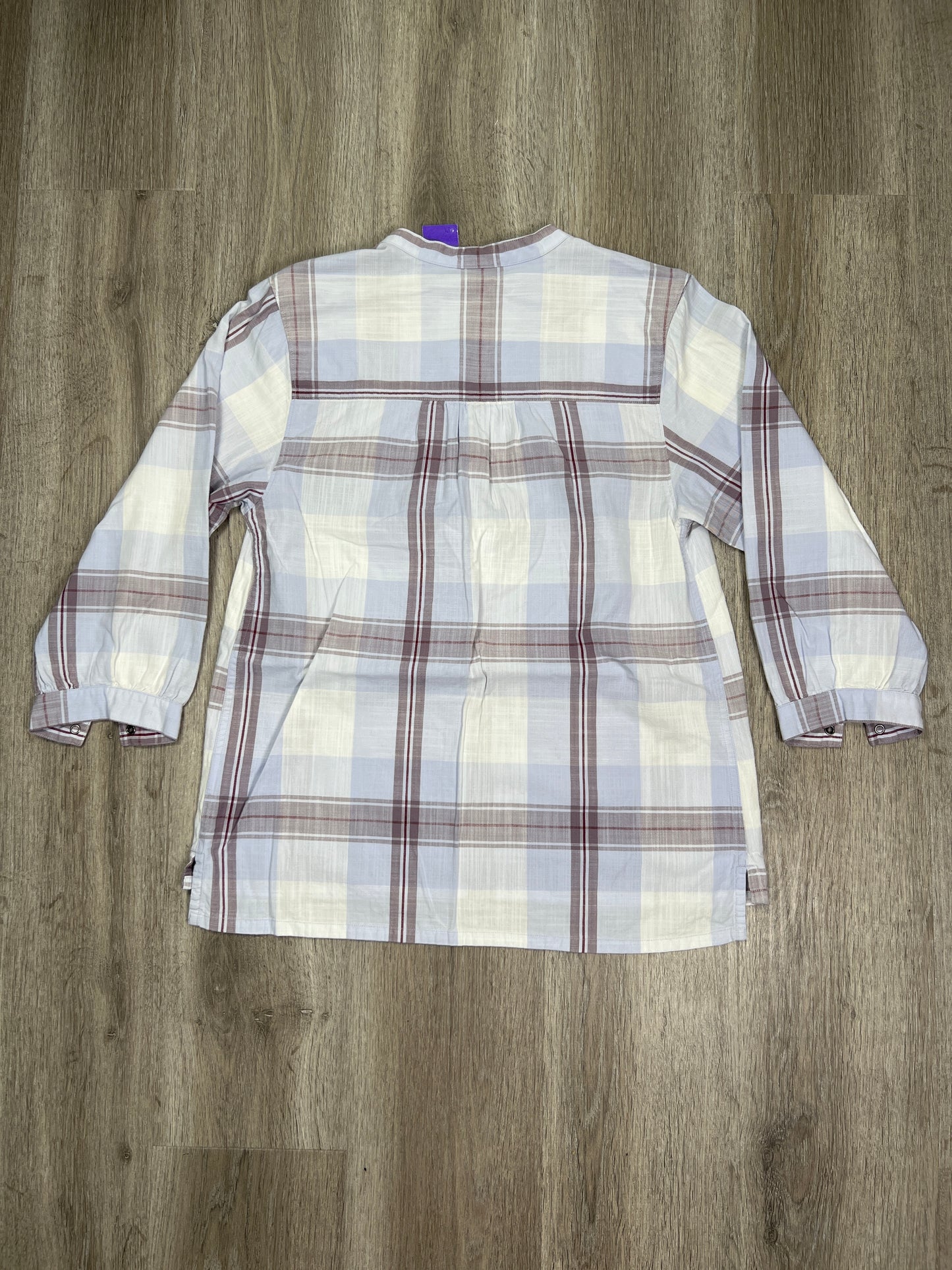 Plaid Pattern Top 3/4 Sleeve Patagonia, Size S