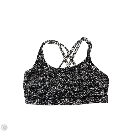 Athletic Bra By Lululemon In Black & White, Size: L