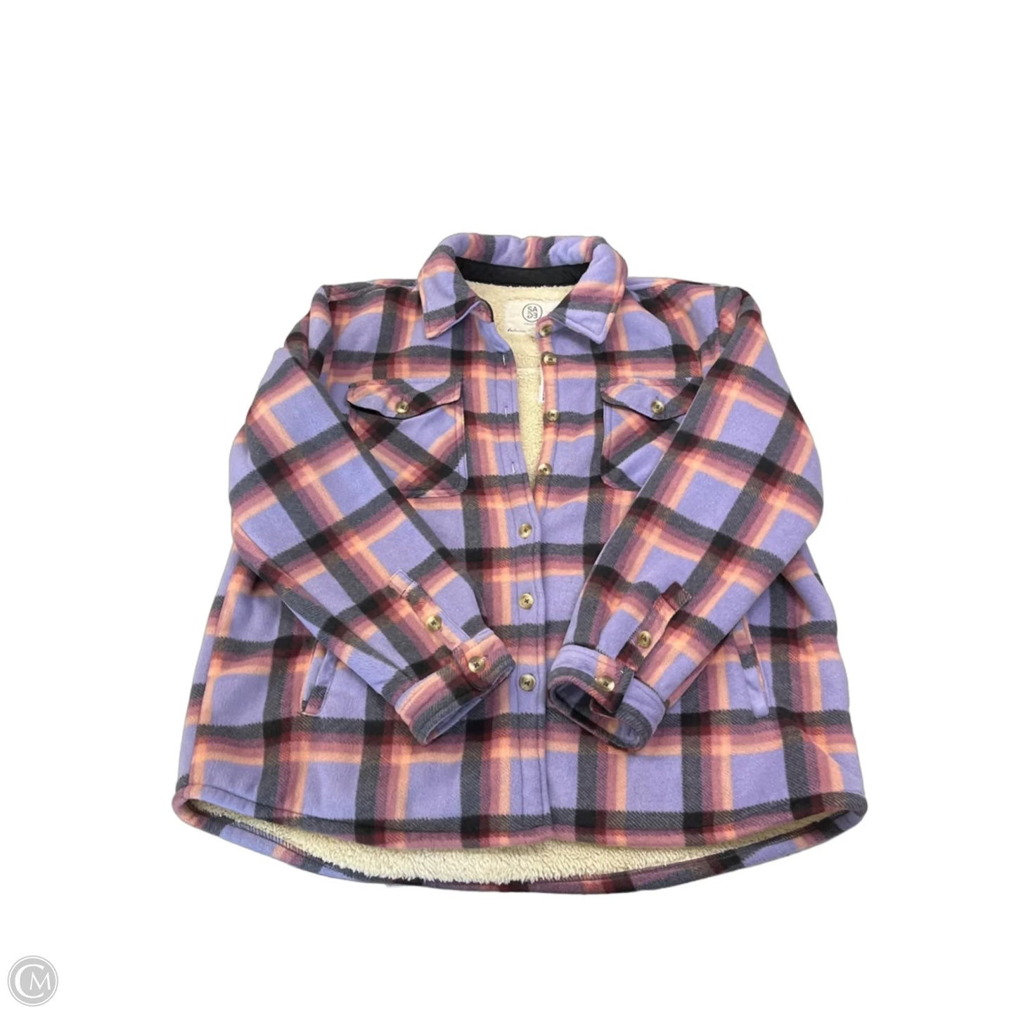 Jacket Shirt By Sage In Purple, Size: Xl