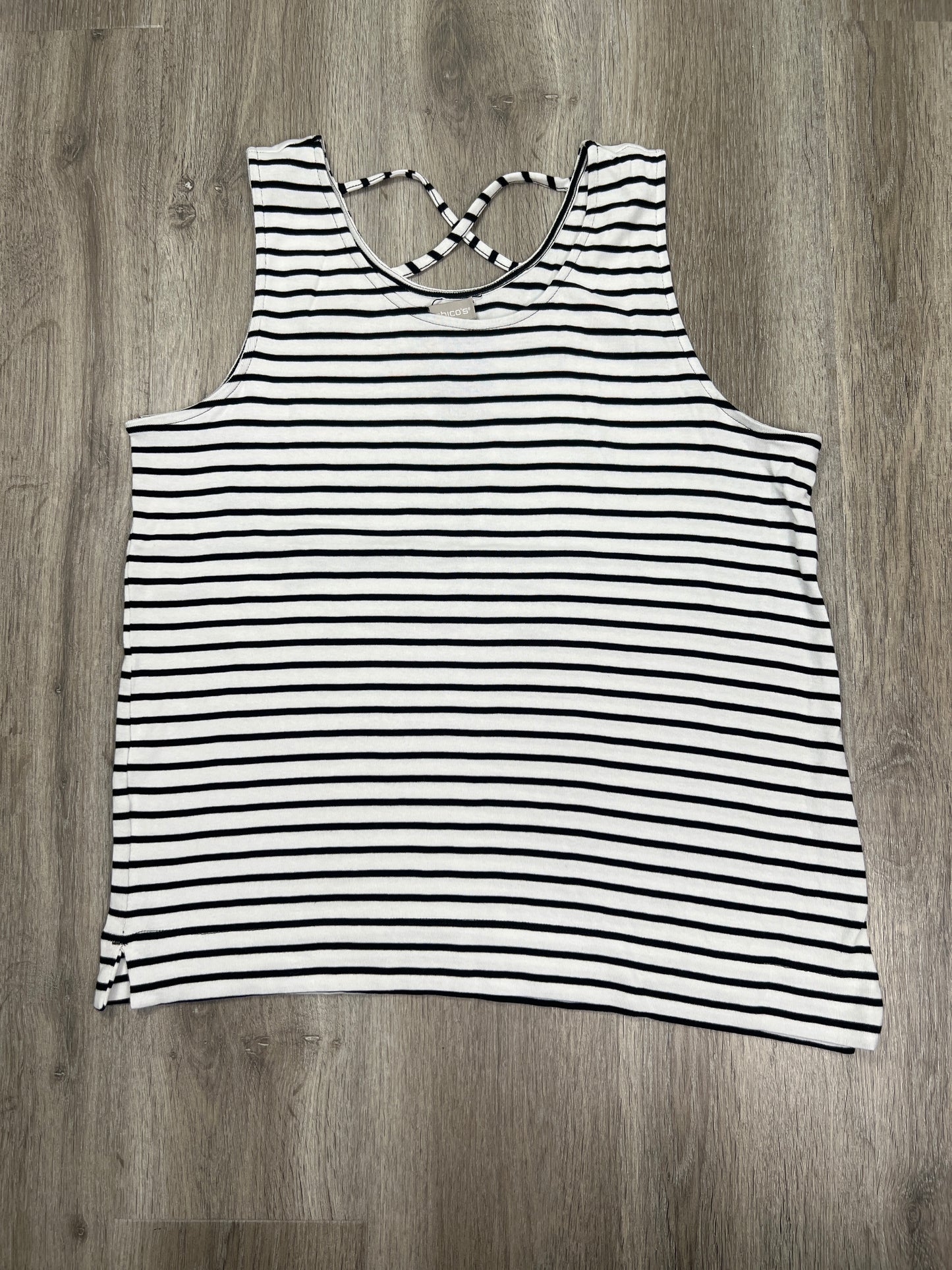 Striped Pattern Tank Top Chicos, Size Xl