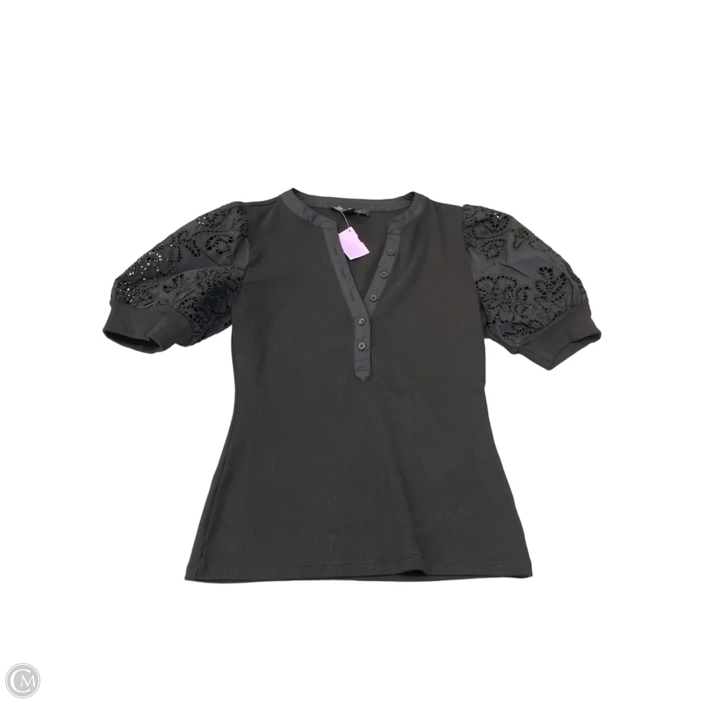 Top Short Sleeve By White House Black Market In Black, Size: S