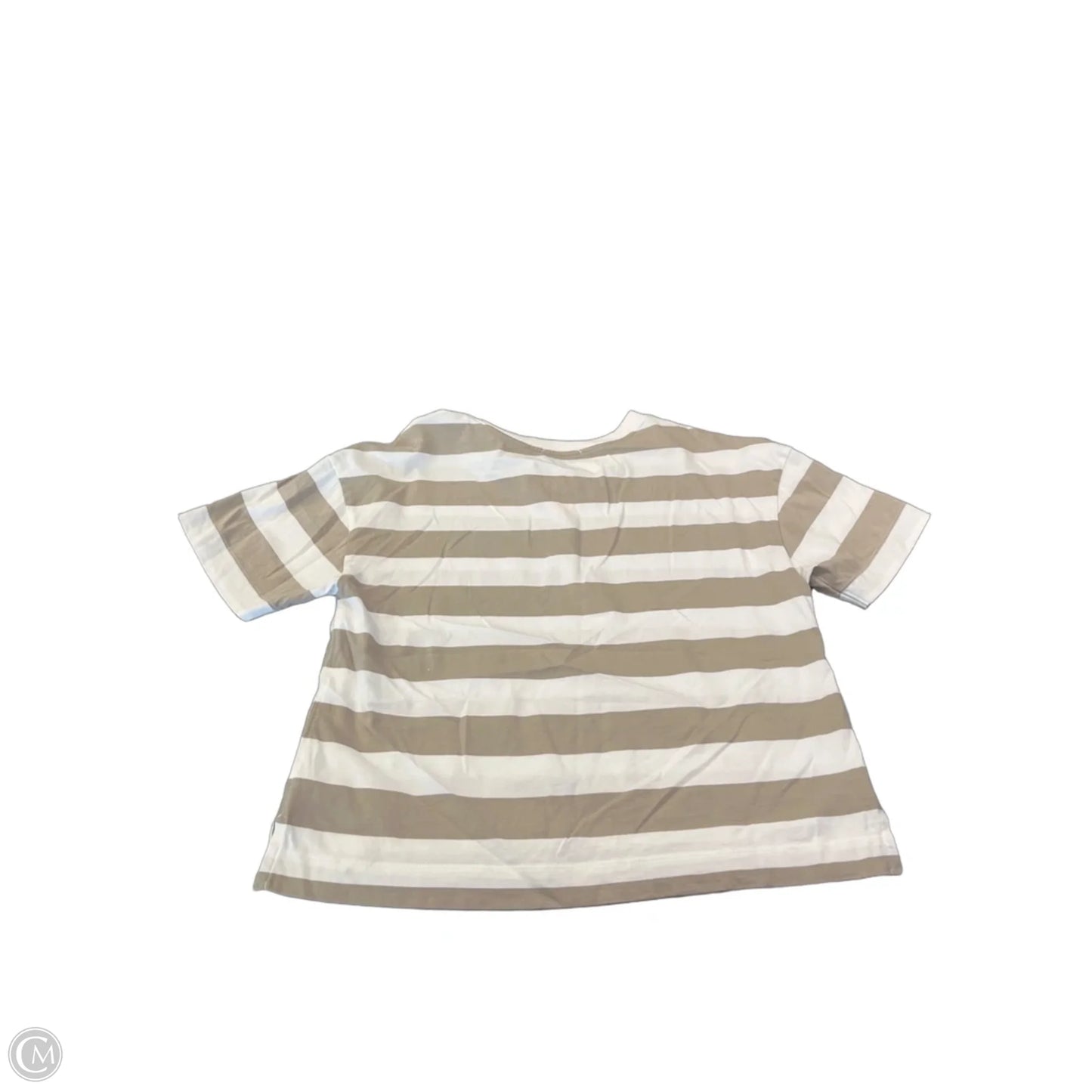 Top Short Sleeve By Evereve In Striped Pattern, Size: S