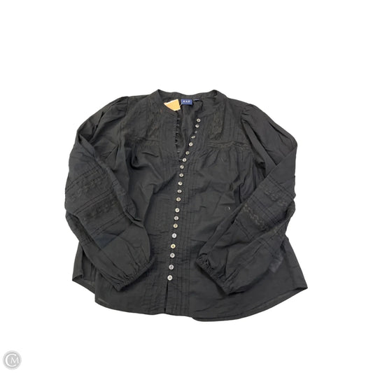 Blouse Long Sleeve By Gap In Black, Size: S