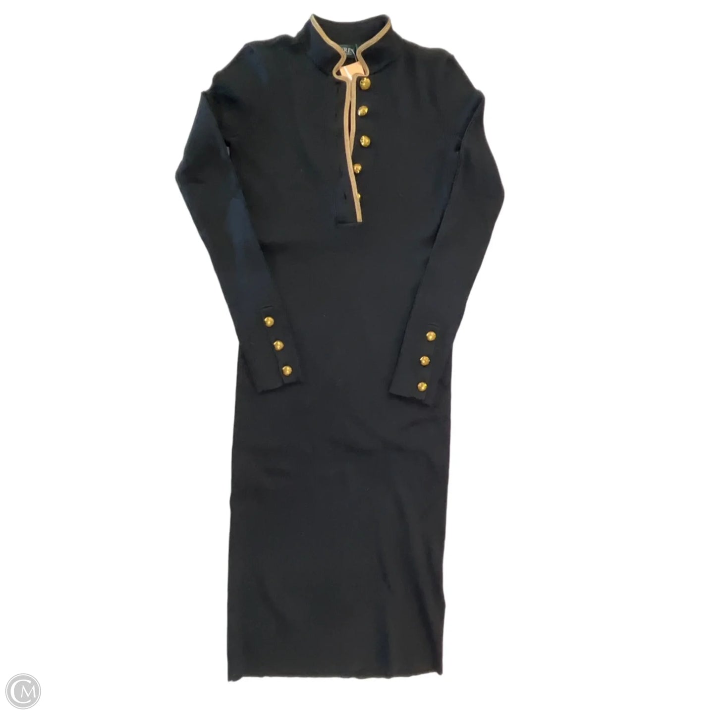 Dress Casual Midi By Lauren By Ralph Lauren In Black, Size: Xs