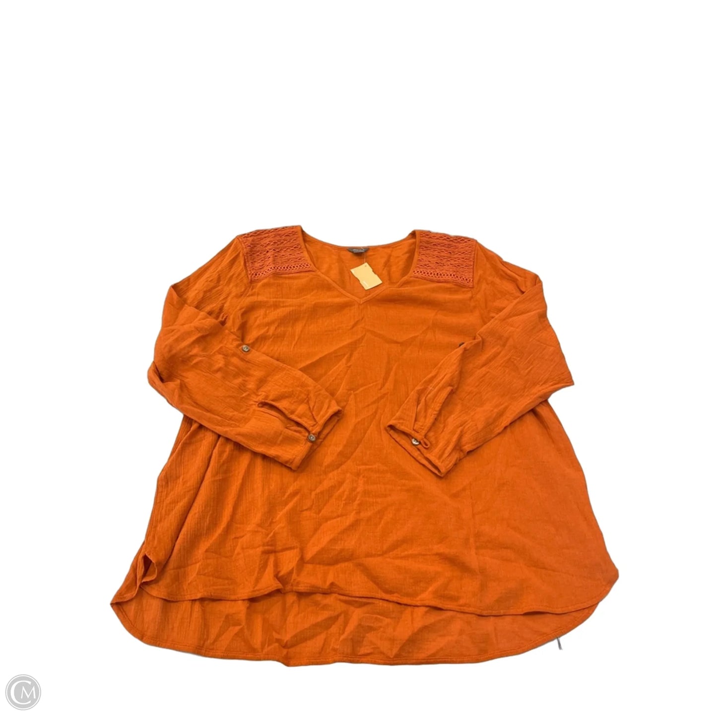 Blouse Long Sleeve By Eddie Bauer In Orange, Size: 2x