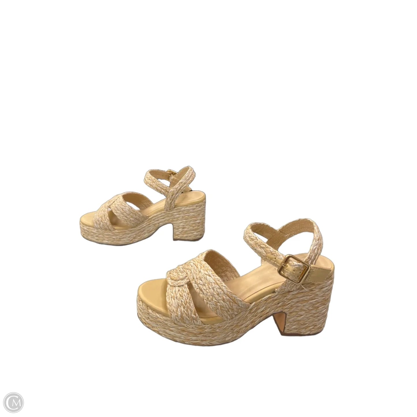 Sandals Heels Block By Scoop In Tan, Size: 7.5