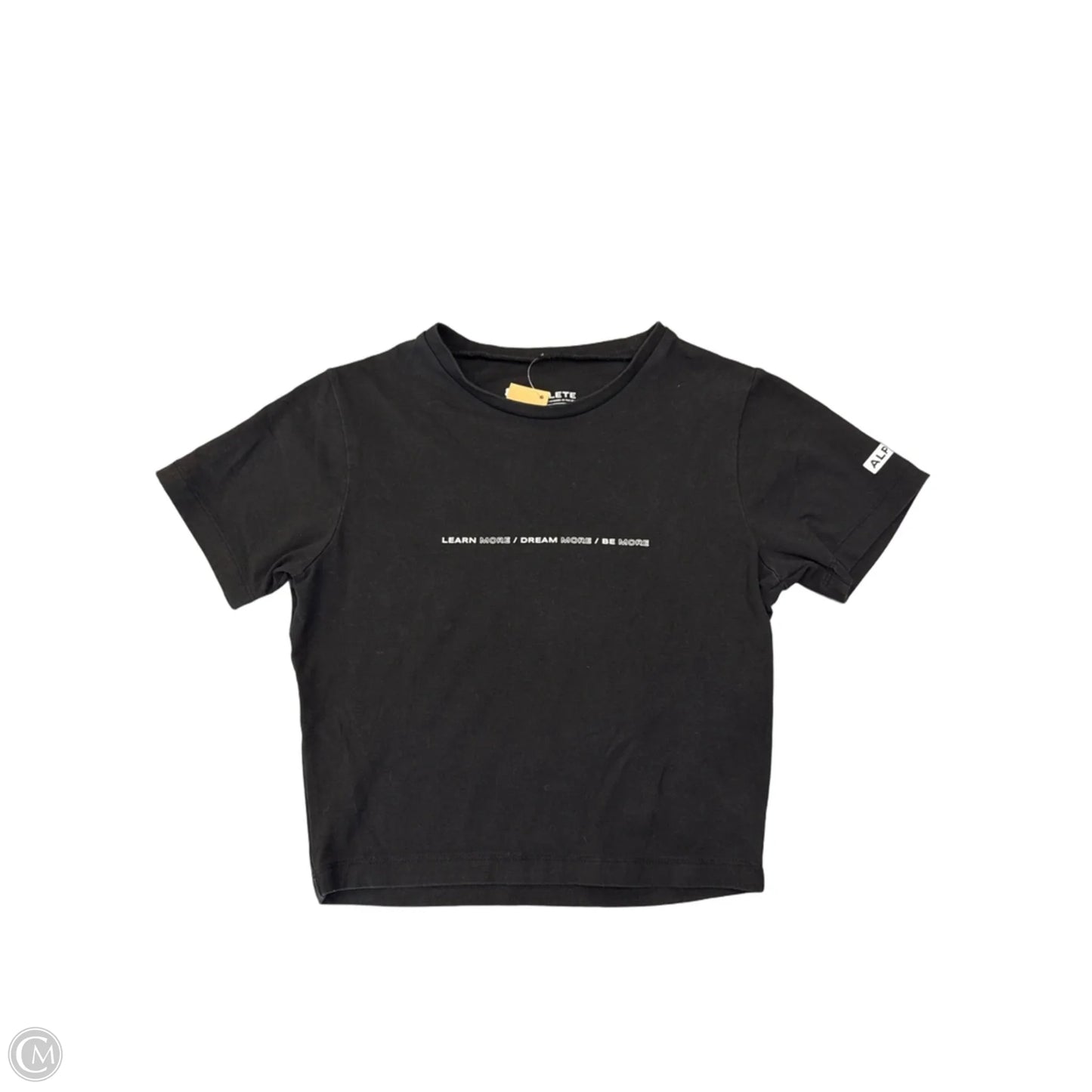 Athletic Top Short Sleeve By Alphalete In Black, Size: S