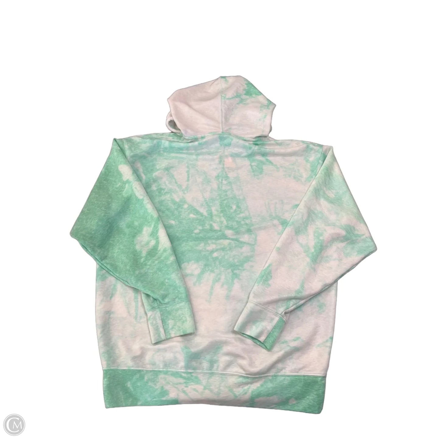 Athletic Top Long Sleeve Hoodie By Nike Apparel In Green & White, Size: Xs