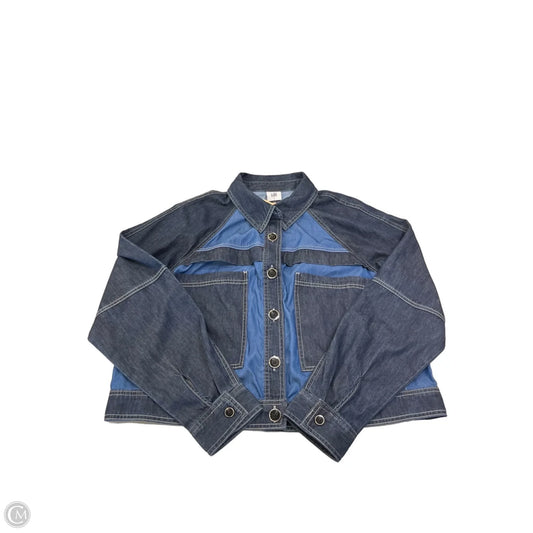 Top Long Sleeve By Cabi In Blue Denim, Size: L