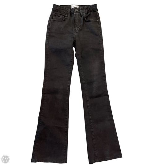 Jeans Flared By Frame In Black Denim, Size: 0