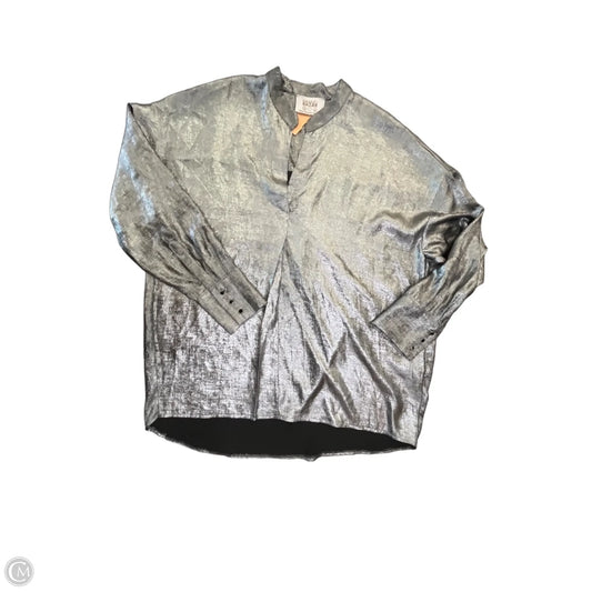Blouse Long Sleeve By Clothes Mentor In Silver, Size: L