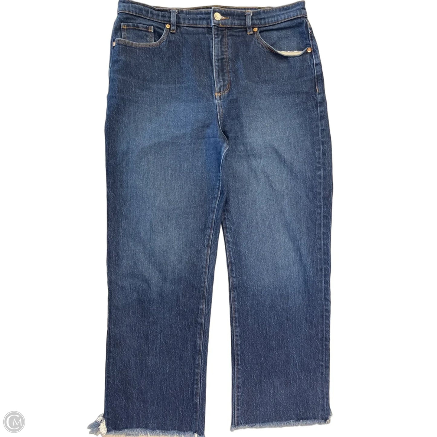 Jeans Straight By Loft In Blue Denim, Size: 12