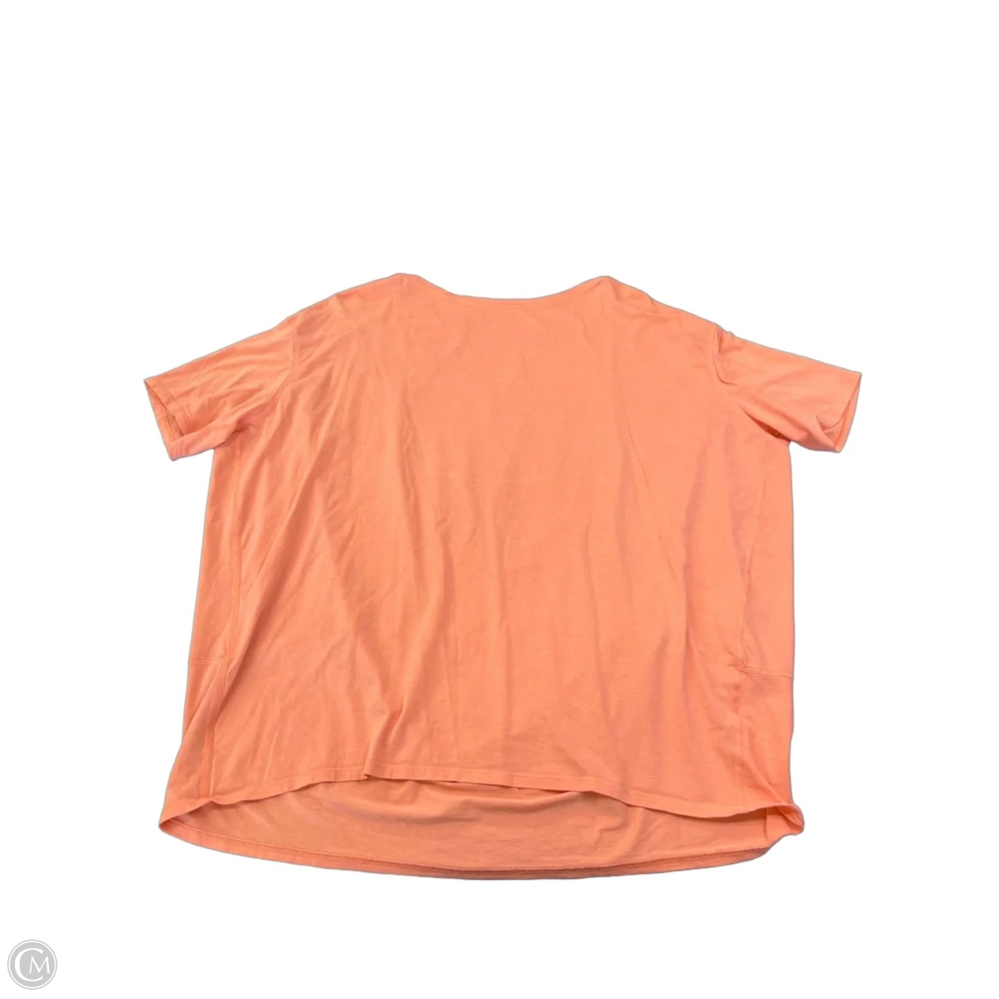 Athletic Top Short Sleeve By Lululemon In Orange, Size: L