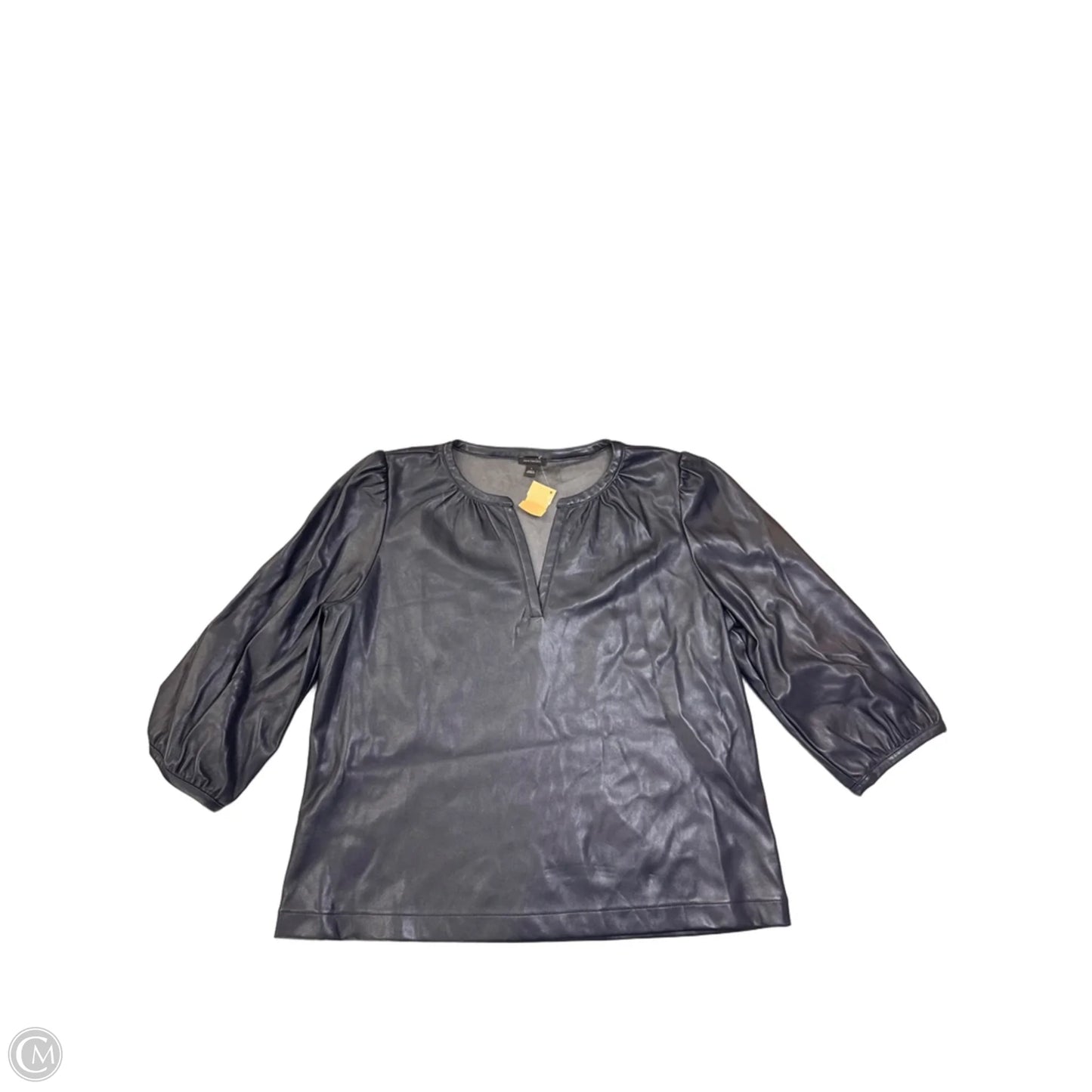 Blouse 3/4 Sleeve By Ann Taylor In Navy, Size: L