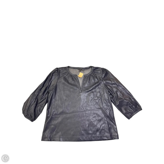 Blouse 3/4 Sleeve By Ann Taylor In Navy, Size: L