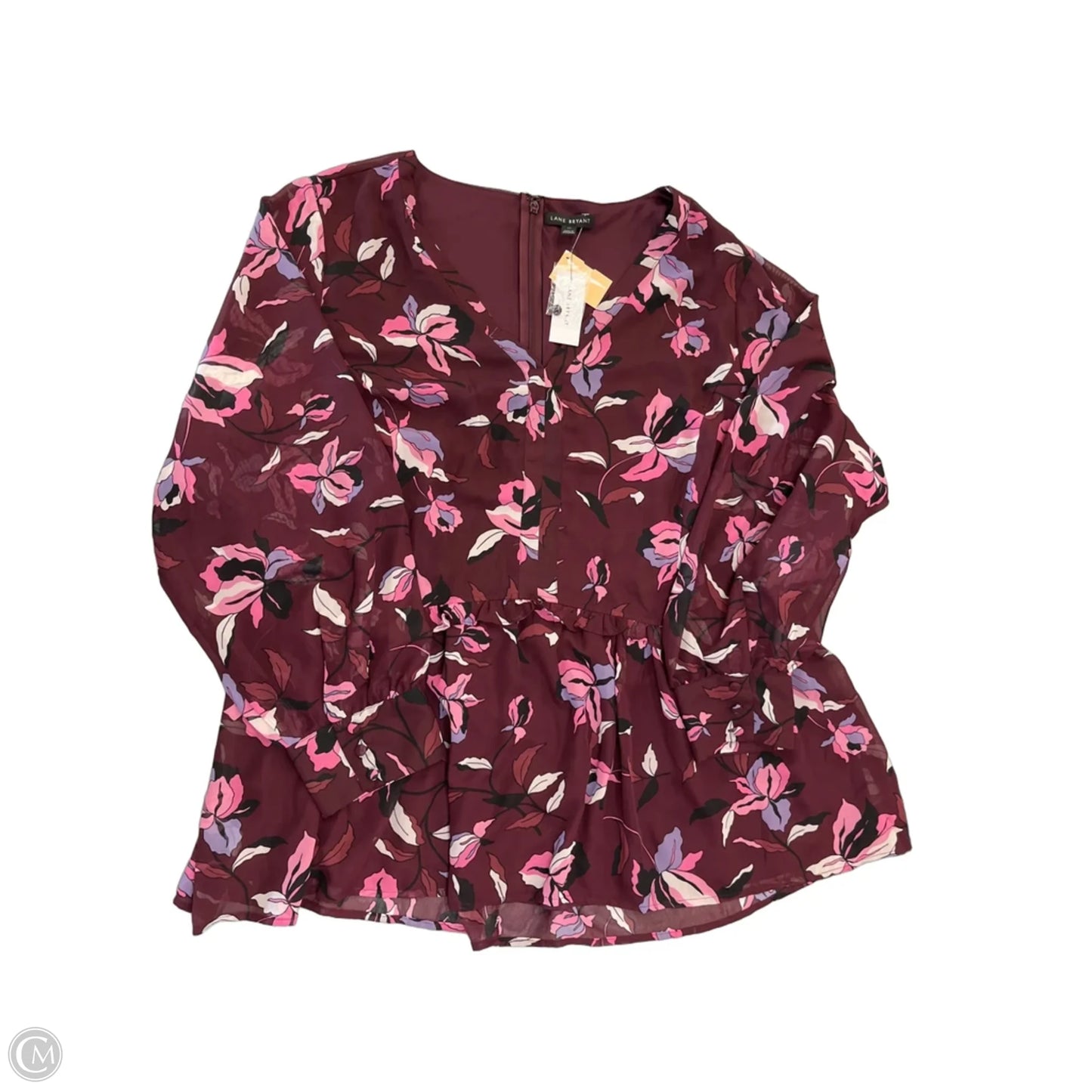 Blouse Long Sleeve By Lane Bryant In Purple, Size: 3x