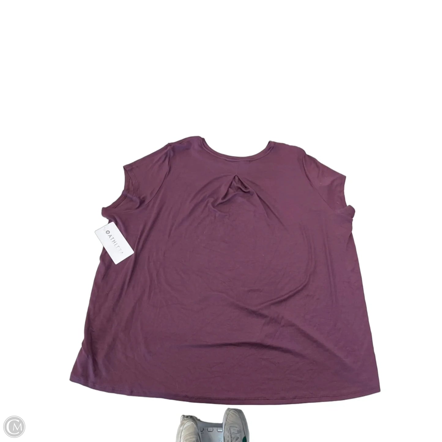 Top Short Sleeve By Athleta In Purple, Size: 2x
