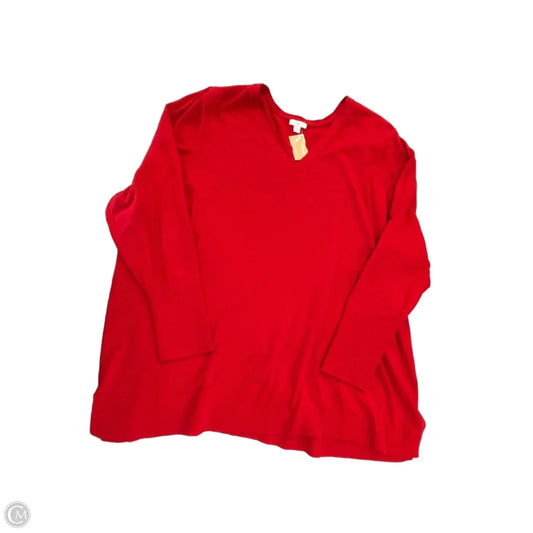 Top Long Sleeve By J. Jill In Red, Size: 4x